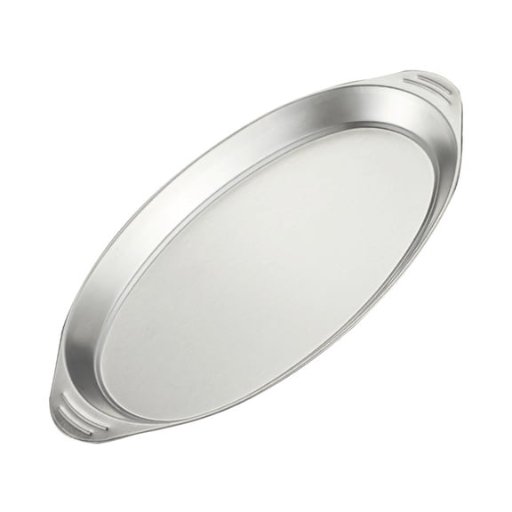 COOLHOOD Stainless Steel Oval Fish Serving Tray With Nonslip Handles Dishwasher Safe Rusts Resistant Dish For Family Gatherings
