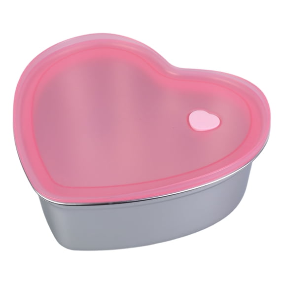 COOLHOOD Stainless Steels Dessert Display Bowl Efficient Cake Packaging Holders in Heart Shape Elegant Strawberry Cake Container
