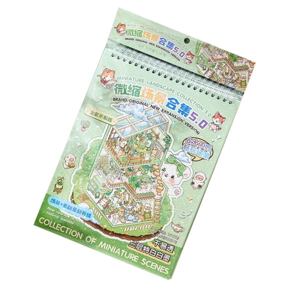 COOLHOOD Sticker Book Set Creative Learning Sticker Book Suitable for Educational Scene and Dollhouses Decors