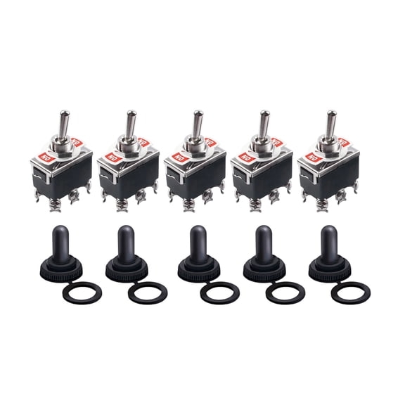 COOLHOOD Strong 12V Toggle Switches with Waterproof Caps 15A 250VAC Marine Switches for Marine Automotive Applications