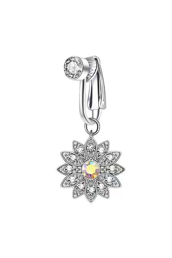 Stylish Zirconia Piercing Belly Button Clip Easy to Wear Navel Rings Adjustable Comfortable Coppers Body Jewelry