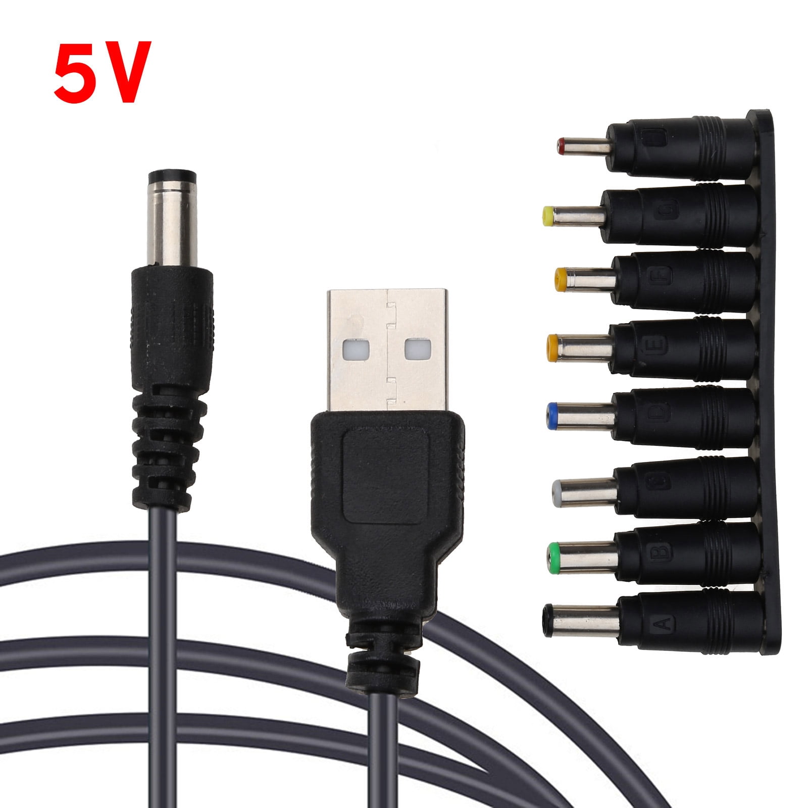 COOLHOOD USB to Power Cable USB to 8PCS Charging Cable Power Cord Plug ...