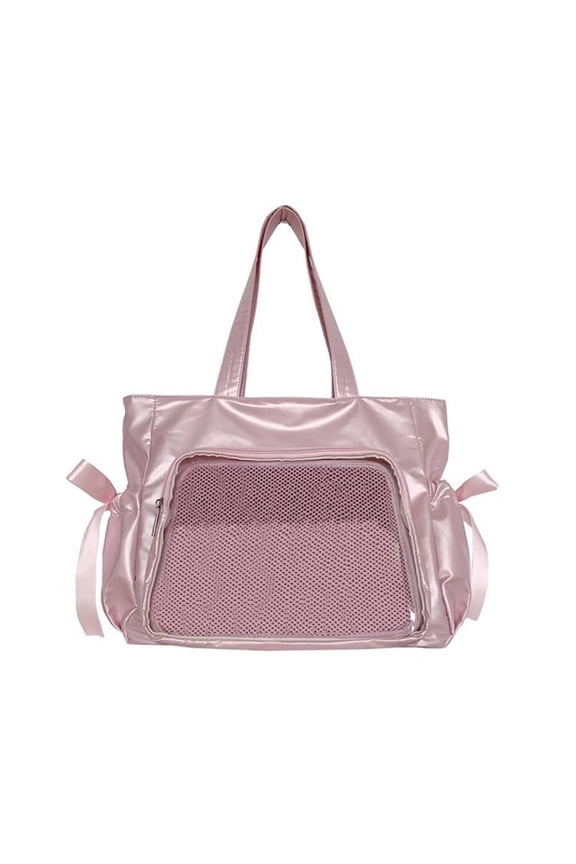 Unique Nylon Itabag with Clear Window Pin Display Bags Versatile Shoulder Purse Casual Handbag for Daily Use and Cosplay