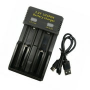 COOLHOOD Universals USB LiFePO4 Battery Charging For 14500 18650 26500 Multi Size 3.2V Cells With LED Lights
