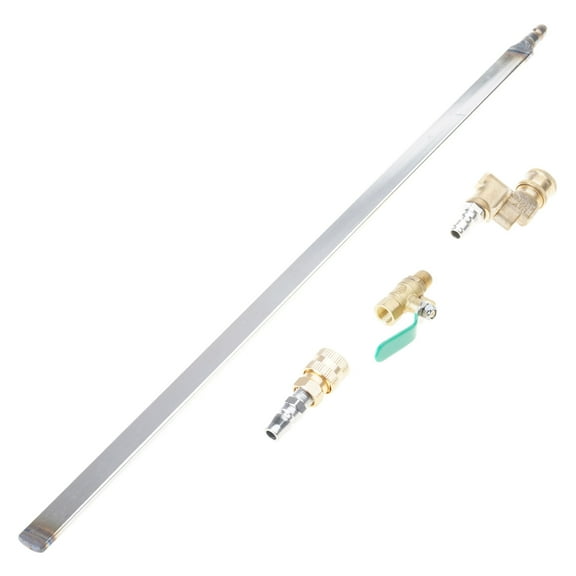 COOLHOOD Vehicle Extended Reach Radiator Flush Tool With Copper Fast Release Fittings 450PSI Pressure Capacity And Flat Design