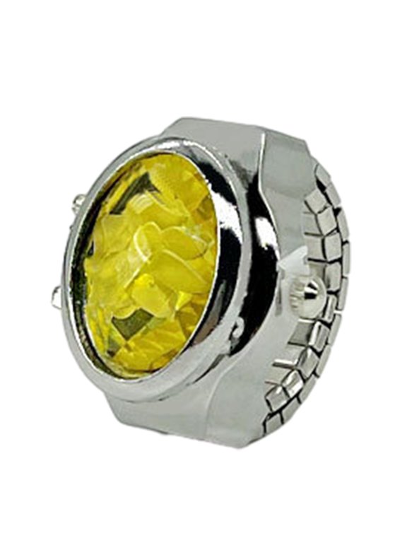 Vintage Finger Watch Elastic Strap Alloy Watches Couple Rings Jewelry Clock Retro Watch Rings for Women Men