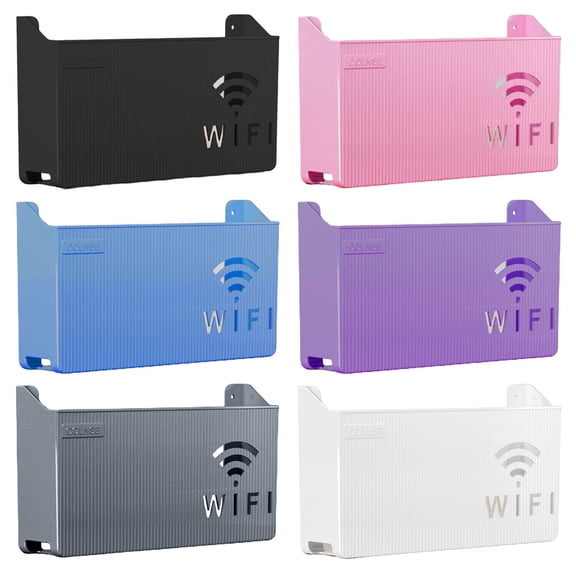 COOLHOOD Wall Mounted Wifi Router Storage Box Cable Power Wire Bracket