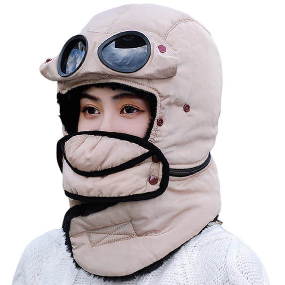 COOLHOOD Winter Thermal Hat Scarf with Glasses Warm Hat Trapper Hats ...