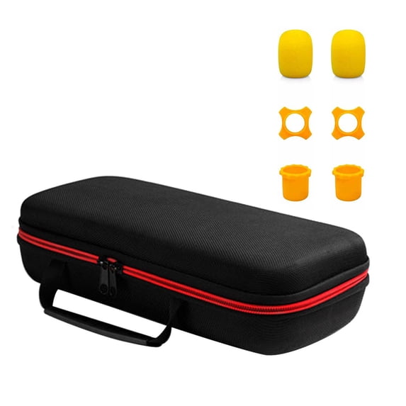 COOLHOOD Wireless Microphone Storage Bag Travel Handbag for Double Mic and Accessories, Shockproof Container Case Organiser Box