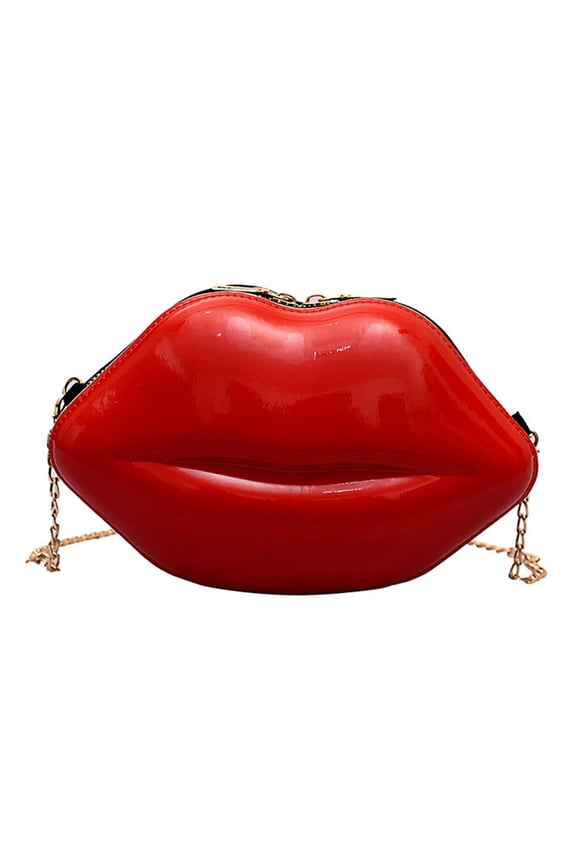 Women Lip Shape Party Evening Purse with Chain Small Coin Bag Phone Pouches Candy Color Shoulder Crossbody Bag