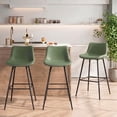 thumbnail image 1 of COOLHUT 24 Inch Dining Chairs Set of 3, Modern Kitchen & Dining Room Chairs, Upholstered Faux Leather Dining Chair, Armless Dinner Side Chairs with Sturdy Metal Legs, Green, 1 of 7