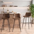 thumbnail image 1 of COOLHUT 24 Inch Dining Chairs Set of 3, Modern Kitchen & Dining Room Chairs, Upholstered Faux Leather Dining Chair, Armless Dinner Side Chairs with Sturdy Metal Legs, Tan, 1 of 8