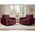 thumbnail image 1 of COOLHUT 360° Swivel Accent Chair Set of 2, 36.2" Wide Accent Chair Armchair, Comfy Upholstered Single Sofa Chair for Living Room and Bedroom, Plum Purple, 1 of 11