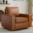 thumbnail image 1 of COOLHUT 360° Swivel Accent Chair Set of 1, 36.2" Wide PU Leather Accent Chair Armchair, Comfy Upholstered Single Sofa Chair for Living Room and Bedroom, Brown, 1 of 11