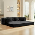 thumbnail image 1 of COOLHUT 78.7" W Combination Sofa, High Rebound Density Sponge Sofa Couch, Two Forms Floor Couch Three Seats Sofa Bed for Living Room, Bedroom, Black, 1 of 12