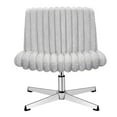 thumbnail image 1 of COOLHUT Office Chair Armless Criss Cross Legged Chair, Teddy Fabric Comfy Home Office Desk Chairs, Wide Seat Vanity Task Computer Chair, Gray, 1 of 15