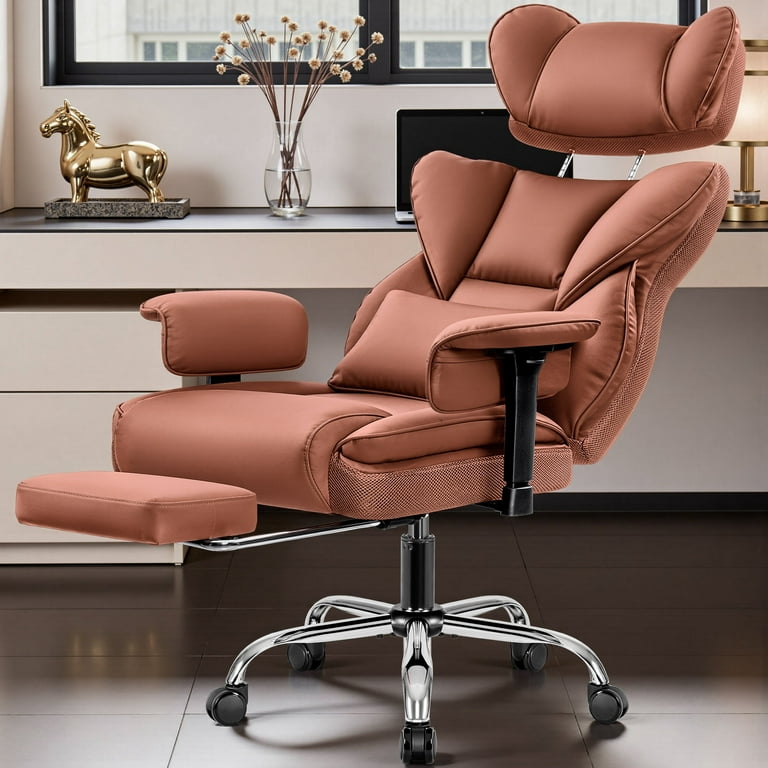 Big Leather Desk Chair Office Chair With Tall Back Gaming Chair Office Desk Chair, Big