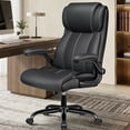 thumbnail image 1 of COOLHUT Big and Tall Office Chair 350LBS, Comfy Heavy Duty Executive Desk Chair with Adjustable Lumbar Support, Higth Back Computer Home Office Chair with Padded Flip -up Arms, Black, 1 of 10