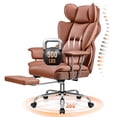 thumbnail image 1 of COOLHUT Big and Tall Office Chair 500LBS Wide Seat Ergonomic Computer Desk Chair, PU Leather Executive Office Chair with Footrest, Adjustable Task Chair Lumbar Back Support 8 Hour, Brown, 1 of 14