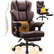 COOLHUT Big and Tall Office Chair 500lbs, Heavy Duty Ergonomic Office Desk Chair with Deluxe Embossing PU Leather with Footrest, Executive Gaming Chair with Lum