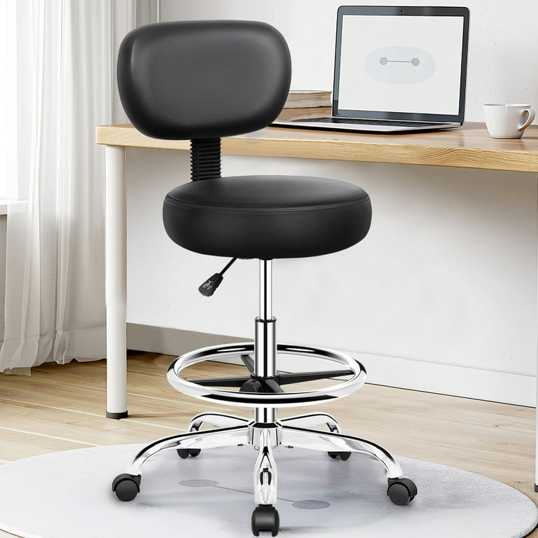 COOLHUT Drafting Chair Stool Chiar with Backrest, Adjustable Foot