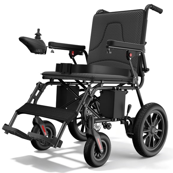 COOLHUT Electric Wheelchair for Seniors, 20  miles range all-terrain electric wheelchair, Lightweight Foldable Electric Wheelchair, 500W Dual Motors Powerful, Black