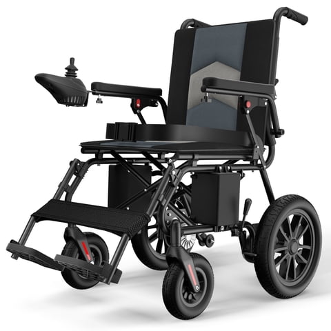 COOLHUT Electric Wheelchair for Seniors, 20+ miles range all-terrain electric wheelchair, Lightweight Foldable Electric Wheelchair, 500W Dual Motors Powerful, Silver Gray