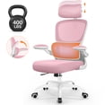 thumbnail image 1 of COOLHUT Ergonomic Office Chair, High Back Mesh Desk Chair with Lumbar Support and Adjustable Headrest, Home Office Chair, Computer Gaming Chair, 400lbs, Pink, 1 of 9