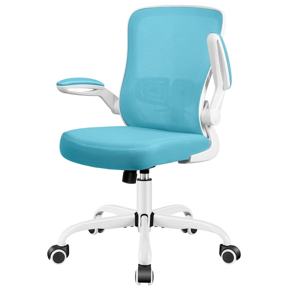 COOLHUT Ergonomic Office Chair, Task Chair, Comfort Desk Chair with Adjustable Lumbar Support and Flip up Arms,Blue