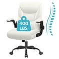 thumbnail image 1 of COOLHUT Leather Office Chair, Big and Tall Office Chair 400LBS Wide Seat Ergonomic Computer Desk Chair High Back Executive Leather Chair Adjustable Task Chair Lumbar Back with 8-Year Warranty, White, 1 of 10