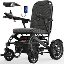 COOLHUT Foldable Electric Wheelchair 25  Miles Travel Range, Folding Electric Wheelchair(350lbs), Motorized Wheelchair with Safety Features(500W), Lithium Battery, Ideal for Seniors & Travel, Black