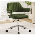 thumbnail image 1 of COOLHUT Modern Swivel Office Desk Chair, Velvet Leather Chair with Back and Wheels, Height Adjustable Comfy Home Office Chair, Simple Assembly For Living Room, Bed Room, Green, 1 of 8