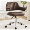 thumbnail image 1 of COOLHUT Modern Swivel Office Desk Chair, PU Leather Chair with Back and Wheels, Height Adjustable Comfy Home Office Chair, Simple Assembly For Living Room, Bed Room, Tan, 1 of 8