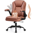 thumbnail image 1 of COOLHUT Office Executive Chair High Back Adjustable Managerial Home Desk Chair, Office Computer Chair with Lumber Support, Swivel PU Leather Chair for Home Office, Brown, 1 of 8