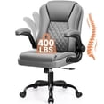 thumbnail image 1 of COOLHUT Office Executive Chair High Back Adjustable Managerial Home Desk Chair, Office Computer Chair with Lumber Support, Swivel PU Leather Chair for Home Office, Gray, 1 of 8