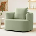 thumbnail image 1 of COOLHUT Swivel Accent Chairs Barrel Chair Oversized, Upholstered Large Round Armchairs with Pillow, Wide Seat Accent Chair, Modern Upholstered Barrel Armchair Living Room, Bedroom, Green, 1 of 10