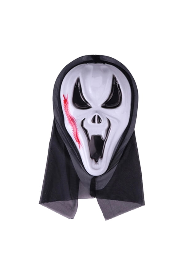 Ghost Mask - Funny Horror Mask Ghost Halloween Mask with Hood Ghost Face Mask Adult Christmas Gift, Holiday Halloween Party Dress Up