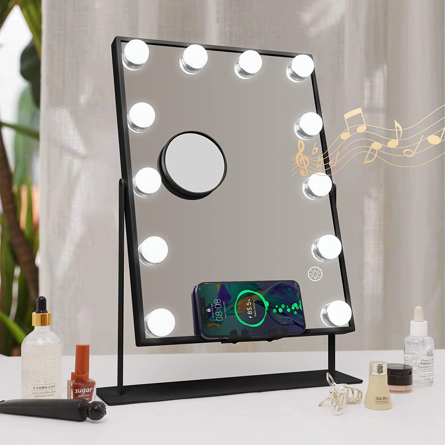 COOLJEEN Hollywood Makeup Vanity Mirror with Lights Bluetooth Wireless