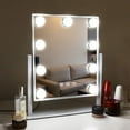 thumbnail image 1 of Fenchilin 12''x14'' Vanity Makeup Mirror with Lights 360° Swivel Tabletop Metal White, 1 of 11