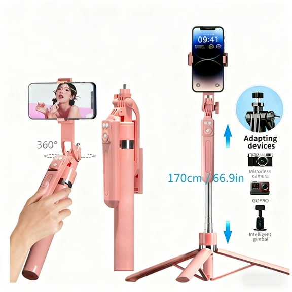 COOLJIER AI face tracking Stabilizer 360 Auto Rotation Follow Gimbal with Remote Selfie stick tripod for iPhone Android