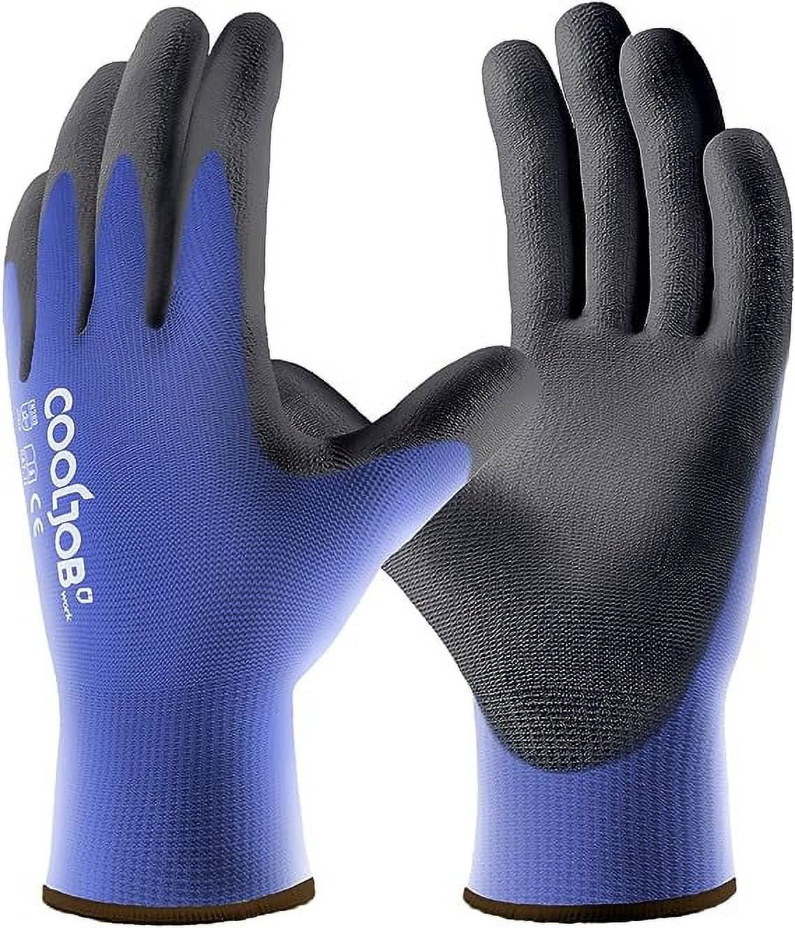 COOLJOB 13 Gauge Safety Work Gloves PU Coated 12 Pairs, Ultra-lite ...
