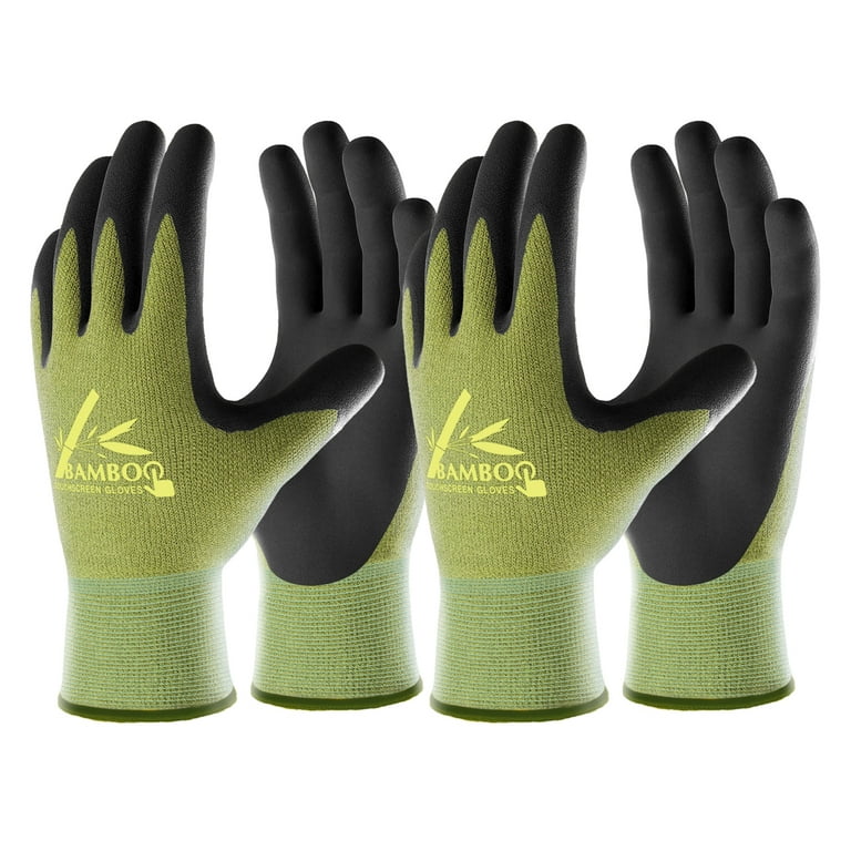 COOLJOB 2 Pairs Bamboo Touch Screen Gardening Gloves for Men and