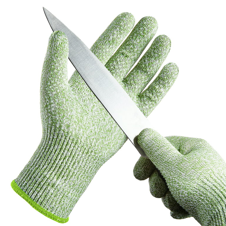 COOLJOB Food Grade Cut Resistant Gloves for Chef in Kitchen, Bamboo Rayon  Safety Work Gloves Level 5 A3 Cutting Protection, High Performance, Machine  Washable, Non-slip Grippy Dots (Green Medium) 