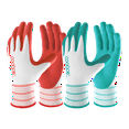 thumbnail image 1 of COOLJOB Gardening Gloves for Women and Ladies, 6 Pairs Breathable Rubber Coated Yard Garden Gloves, Outdoor Protective Work Gloves with Grip, Small, Red & Green, 1 of 6