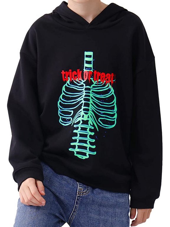 Novelty Skeleton Hoodie, Black, Size 3T