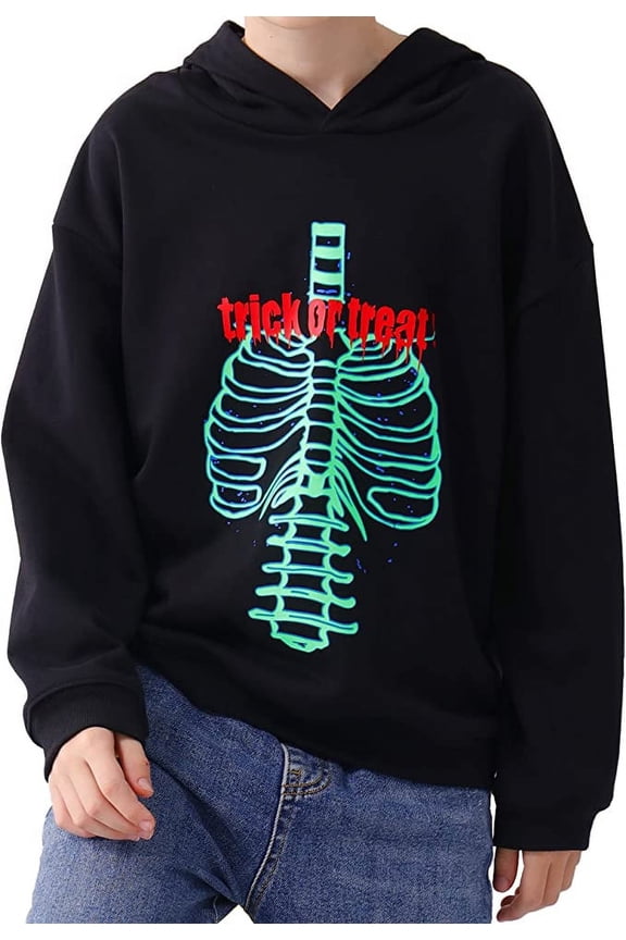 Novelty Skeleton Hoodie, Black, Size 3T