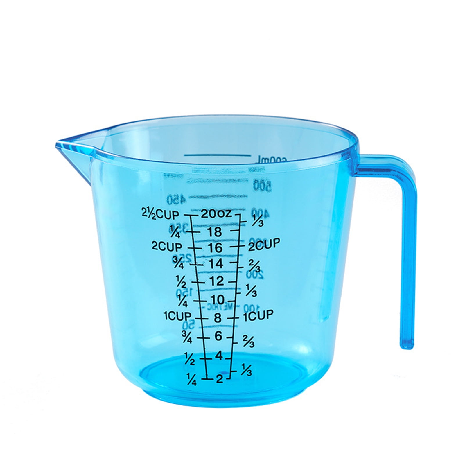 COOLL Clear Scale Measuring Cup with Handle Plastic Graduated Measuring Mugs for Kitchen