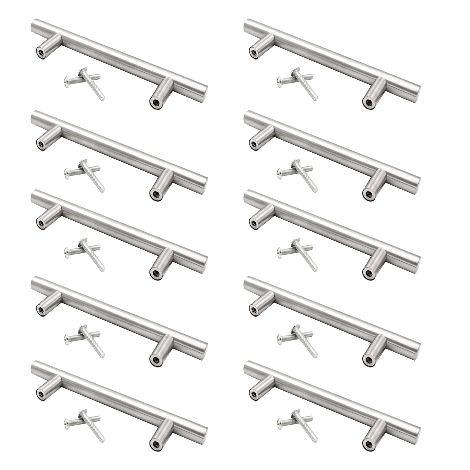 COOLL Kitchen Drawer Pulls Modern Stainless Steel Handles Set of 10 Polished Cupboard