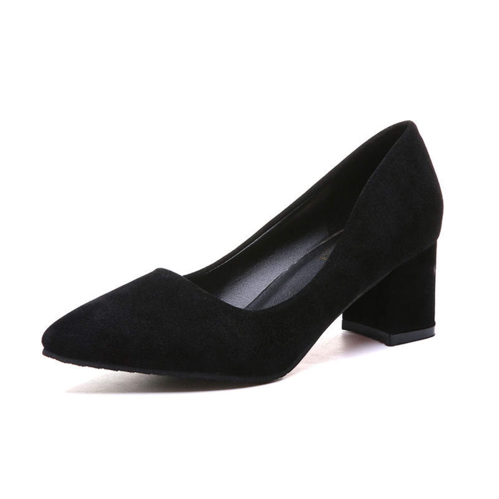 Women's Block Heeled Pumps Pointed Toe Stacked Heeled High - Temu