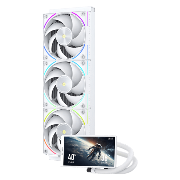 COOLLEO BingZun Pro White All-in-one Water Cooling Radiator for Computer Case with Argb Fan